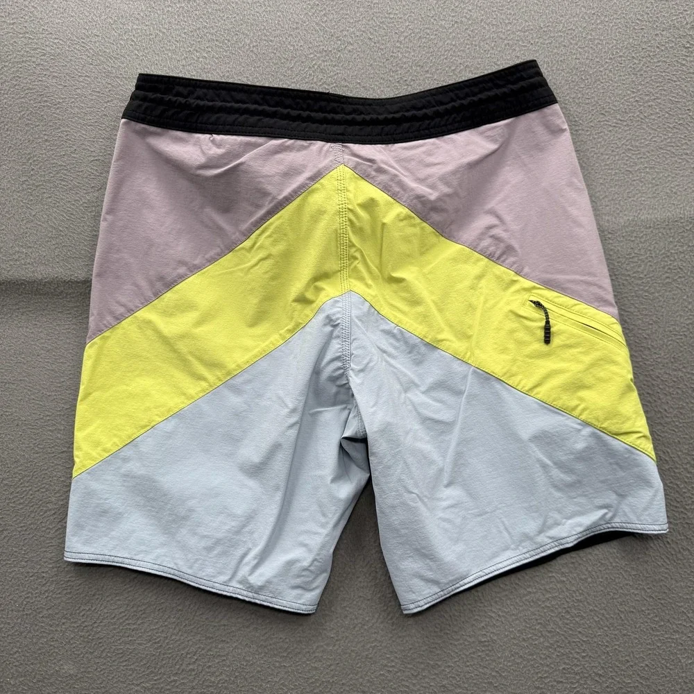 Volcom Board Shorts Mens 34 Multicolor Colorblock Swim Trunks UnLined Quick Dry